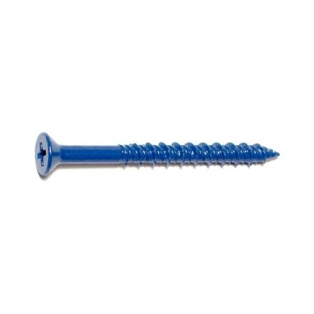 Midwest Fastener Masonry Screw, 3/16" Dia., Flat, 2 1/4 in L, Steel Blue Ruspert, 100 PK 09275